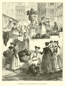 Costumes in the market-place, Strasburg