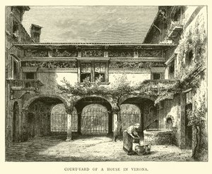 Courtyard of a House in Verona by English School