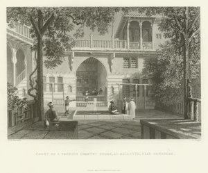 Court of a Turkish Country House, Salahyeh, near Damascus by English School