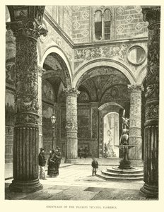 Courtyard of the Palazzo Vecchio, Florence by English School