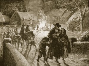 Covenanters evicting an Episcopalian clergyman, illustration from Cassell