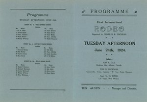 Cover of the Programme for the First International Rodeo by English School