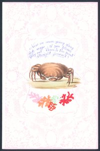 Crab greetings card by English School