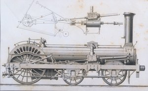 Cramptons Railway Locomotive Steam Engine from Cyclopaedia of Useful Arts & Manufactures, edited by Charles Tomlinson, c.1880s by English School