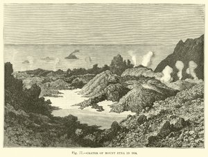 Crater of Mount Etna in 1834 by English School