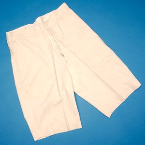 Cream flannel shorts, early 20th century