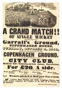 Cricket Match, 6 October 1846