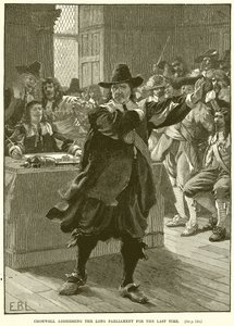 Cromwell addressing the Long Parliament for the last time by English School