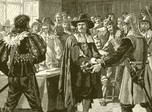 Cromwell dissolving the Long Parliament by English School
