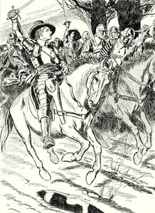 Cromwell Leads His Ironsides to Battle by English School