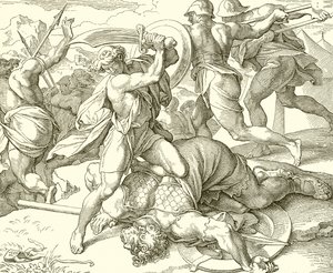 David Slays Goliath of Gath by English School