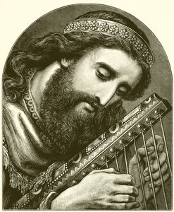 David the Psalmist by English School