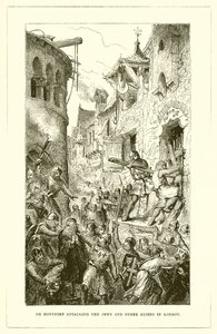 De Montfort Attacking the Jews and Other Aliens in London by English School