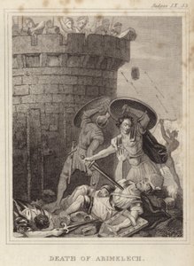 Death of Abimelech by English School