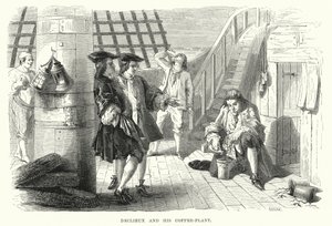 Declieux and His Coffee-Plant by English School
