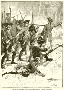 Defeat of General Braddock in the Indian Ambush by English School