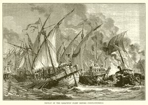 Defeat of the Saracenic Fleet Before Constantinople by English School