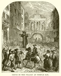 Defoe in the Pillory at Temple Bar by English School