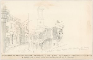 Demolition of Eastern Corner, St Martins Lane, London