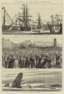 Departure of the Arctic Expedition (engraving) by English School