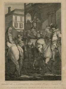 Departure of the Canterbury Pilgrims by English School