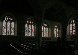 Depicting a view of the north side of the church by English School
