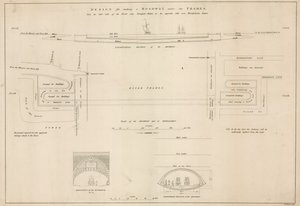 Design for a Roadway Under the Thames by English School