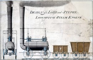 Design of a Losh and Stephenson Locomotive Steam Engine, c.1826