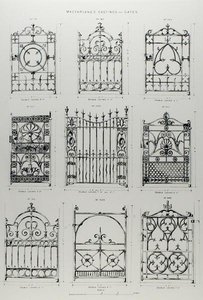 Designs for cast-iron railings, from 