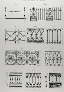 Designs for cast-iron railings, from 