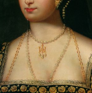 Detail from a portrait of Anne Boleyn (1504-36)