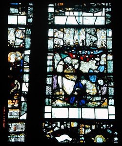 Detail from one of the windows, mid-15th century by English School