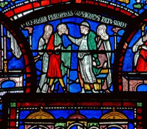 Detail from the Miracle Window depicting Richard Sunieve