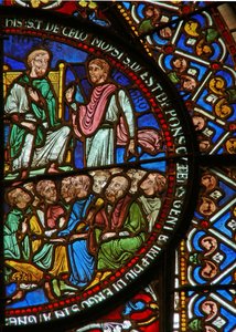East window of the Trinity Chapel depicting Moses and the Israelites (detail)