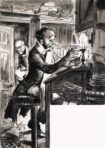 Dickensian clerk by English School