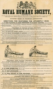 Directions for Restoring the Apparently Dead; Issued by the Royal Humane Society, May 1872 by English School
