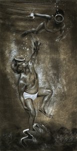 Diver with Foot Caught in a Clam by English School
