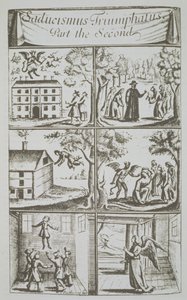 Diverse Manifestations of the Devil, copy of an illustration from Sadducismus Triumphatus Part II, by Joseph Glanvil, London 1681, used in a History of Magic, published late 19th century