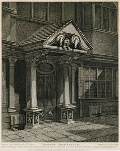 Domestic Architecture: South-East View of the Porch of an Old House in Hanover Court Near Grub Street by English School
