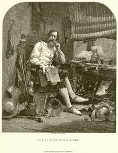 Don Quixote in his Study by English School