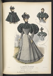 Doris velvet, For blouses, bodices, capes & skirts, Plate 2250, Doris velvet for blouses, bodices, capes & skirts, The Dressmaker and Milliner, 1895