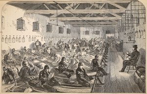 Dormitory at Coldbath Fields Prison, illustration from The Criminal Prisons of London and Scenes from Prison Life by Henry Mayhew and John Binny, pub. 1862 by English School