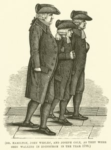 Dr Hamilton, John Wesley, and Joseph Cole Walking in Edinburgh, 1790 by English School