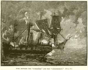 Duel between the Guerriere and the Constitution by English School