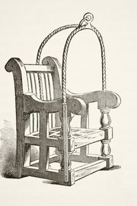 Ducking stool used in the 15th century, from The National and Domestic History of England by William Hickman Smith Aubrey published London, c.1890 by English School