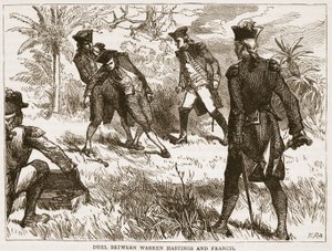 Duel Between Warren Hastings and Francis, Illustration from Cassell