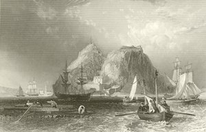 Dunbarton Castle on the Clyde by English School