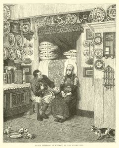 Dutch interior at Marken, in the Zuider Zee by English School