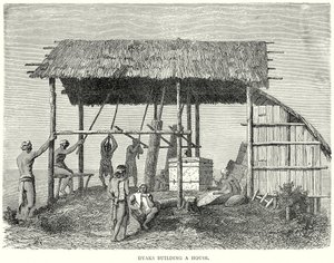 Dyaks Building a House by English School