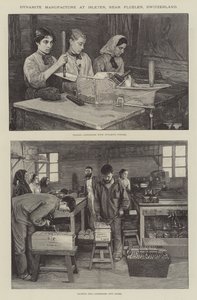 Dynamite Manufacture at Isleten, near Fluelen, Switzerland by English School